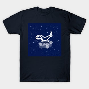 magic lamp, fairy tale, fabulous, magic, night, technology, light, universe, cosmos, galaxy, shine, concept, illustration T-Shirt